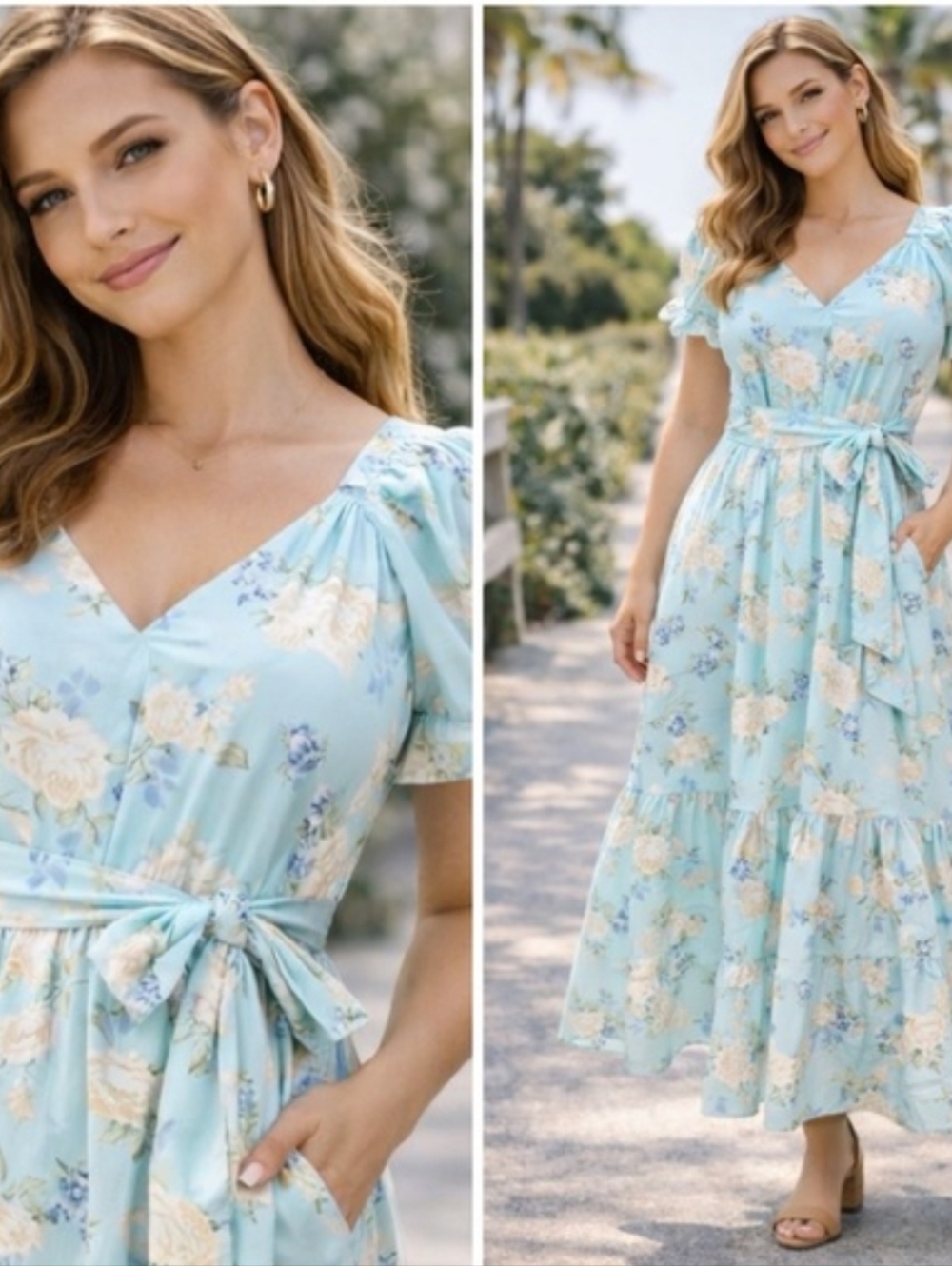NWT LoveShackFancy x Target Estelle Blue Floral Feminine Midi Maxi Dress Size 2